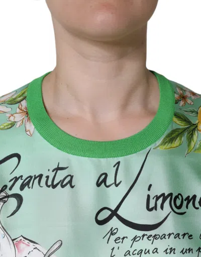 Pre-owned Dolce & Gabbana Green Silk Granita Al Limone Long Sleeves Women's Sweater ()