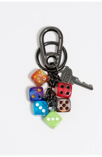 Bimba Y Lola Metal Multicolor Dice Key Ring In Multi