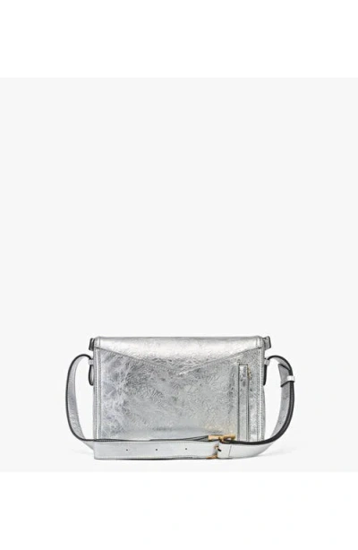 Mcm Diamant 3d Shoulder Bag In Metallic Calf Leather In Silver