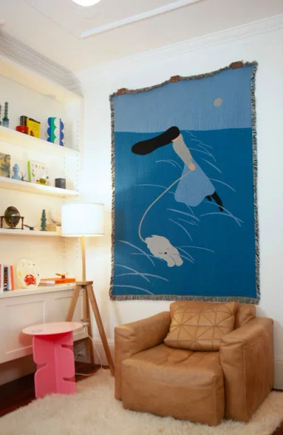 Slowdown Studio Woven Throw Blanket In Blue