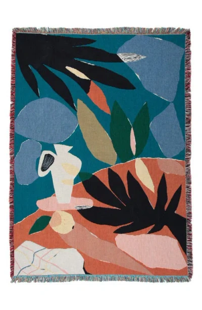 Slowdown Studio Woven Throw Blanket In Blue