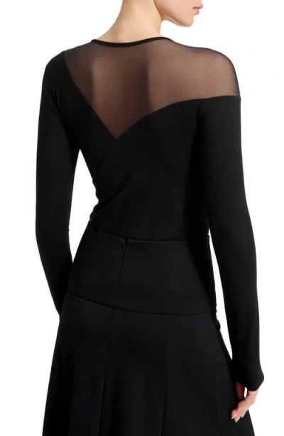 Marcella Charli Mesh Top In Black