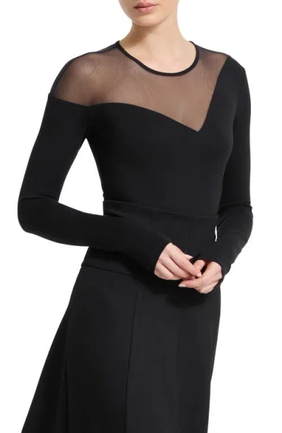 Marcella Charli Mesh Top In Black