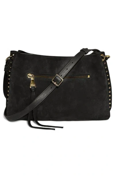 Aimee Roma Suede Shoulder Bag In Black