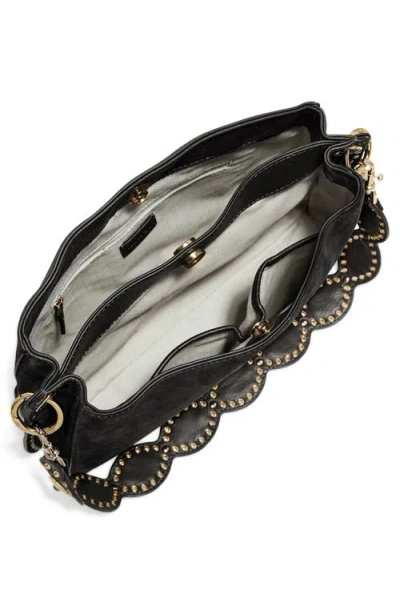 Aimee Roma Suede Shoulder Bag In Black