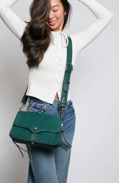 Aimee Great Escape Suede Crossbody Bag In Green