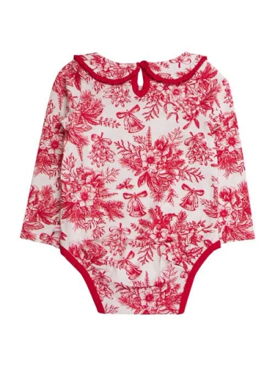 Rufflebutts Baby Girls Knit Long Sleeve Ruffle Peter Pan Bodysuit In Multi