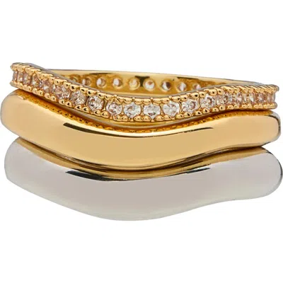 St. Moran Set Of 3 Wavy Band Rings In Multi