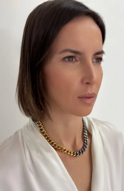 St. Moran Two-tone Curb Chain Necklace In Multi