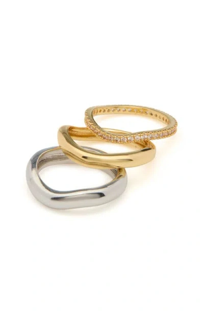 St. Moran Set Of 3 Wavy Band Rings In Multi