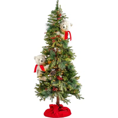 Ditz Designs Winter Wonderland Frolic Polar Bear Decoration In Green