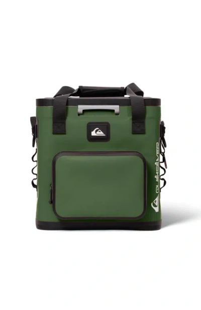 Quiksilver Coastal 20l Multi-layer Insulated Zipperless Box Cooler With Bottle Opener In Green