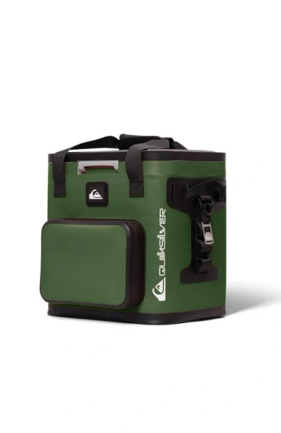Quiksilver Coastal 20l Multi-layer Insulated Zipperless Box Cooler With Bottle Opener In Green