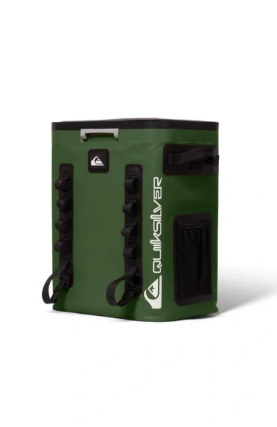 Quiksilver Coastal 20l Multi-layer Insulated Zipperless Cooler Backpack With Bottle Opener In Green