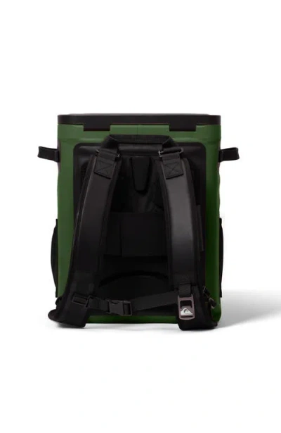 Quiksilver Coastal 20l Multi-layer Insulated Zipperless Cooler Backpack With Bottle Opener In Green