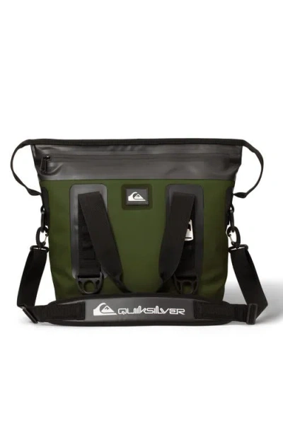 Quiksilver Coastal 20l Multi-layer Insulated Tote Cooler Bag With Bottle Opener In Green
