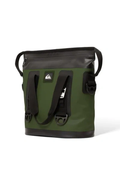 Quiksilver Coastal 20l Multi-layer Insulated Tote Cooler Bag With Bottle Opener In Green
