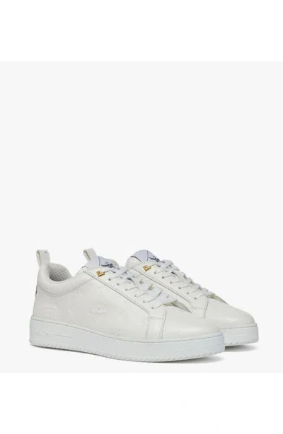 Mcm Neo Terrain Lo Sneakers In Monogram Leather In White
