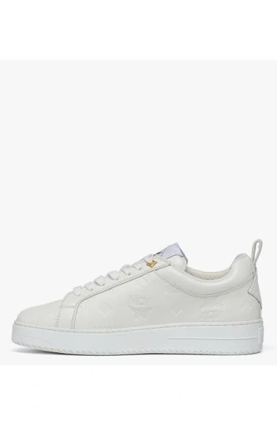 Mcm Neo Terrain Lo Sneakers In Monogram Leather In White