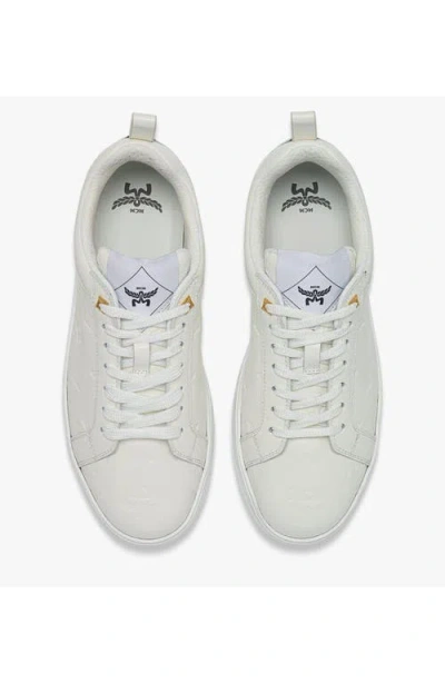 Mcm Neo Terrain Lo Sneakers In Monogram Leather In White
