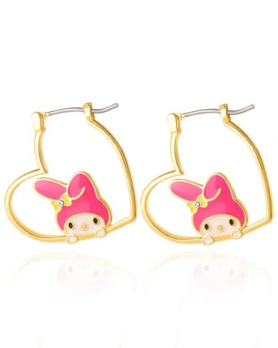 Hello Kitty My Melody Heart Hoop Earrings In Multi