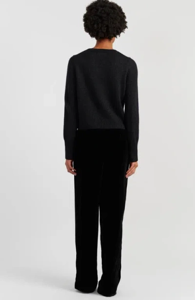 Chinti & Parker Black Laura Whitmore Embellished Bow Sweater In Black