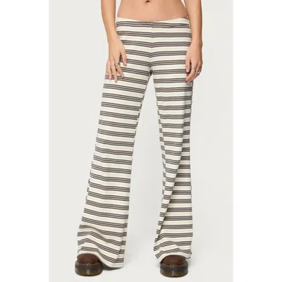 Edikted Avalie Striped Ribbed Pants In Multi