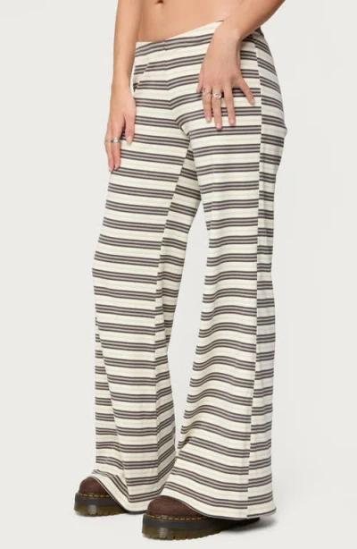Edikted Avalie Striped Ribbed Pants In Multi