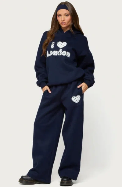Edikted I Heart London Sweatpants In Blue