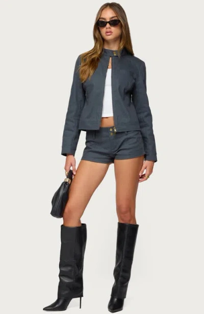 Edikted Kayra Micro Shorts In Gray