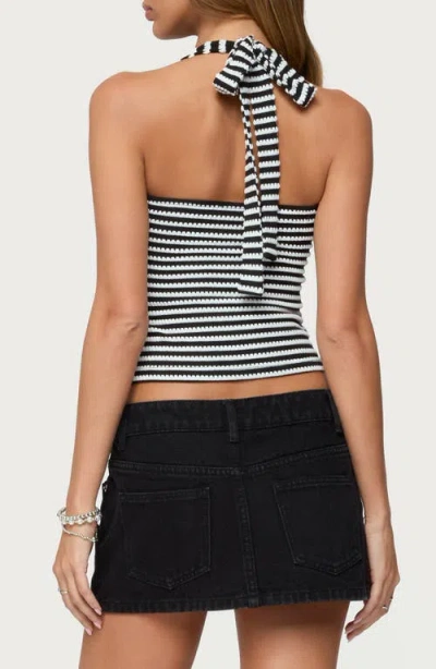 Edikted Lovina Textured Striped Halter Top In Multi