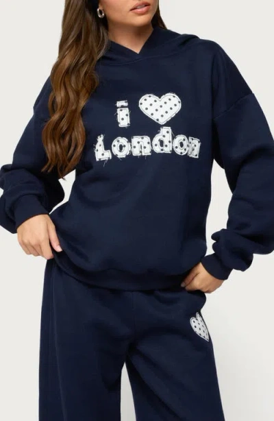 Edikted I Heart London Hoodie In Blue