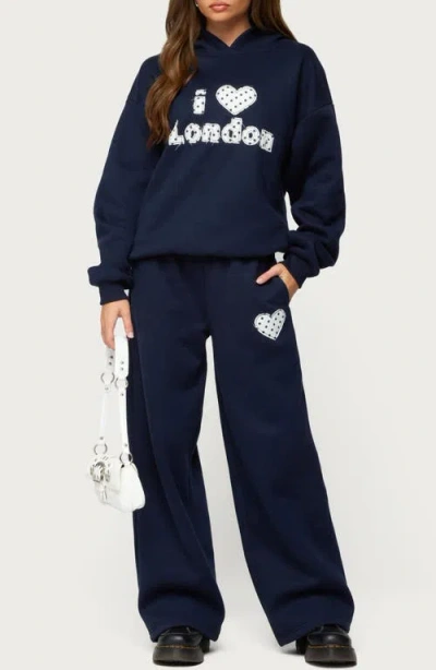 Edikted I Heart London Hoodie In Blue