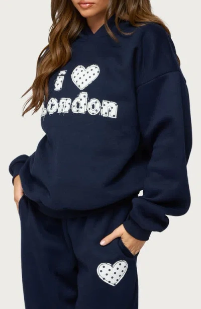 Edikted I Heart London Hoodie In Blue
