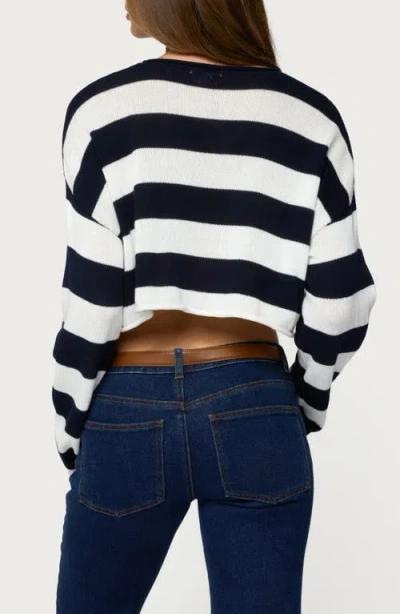 Edikted Shyrah Stripe Oversize Knit Crop Top In Multi