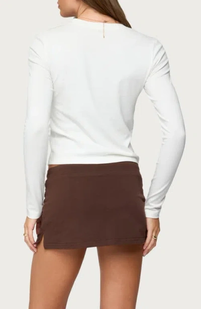 Edikted Kiyan Long Sleeve T-shirt In White