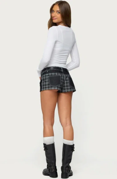 Edikted Kuini Ribbed Long Sleeve T Shirt In White