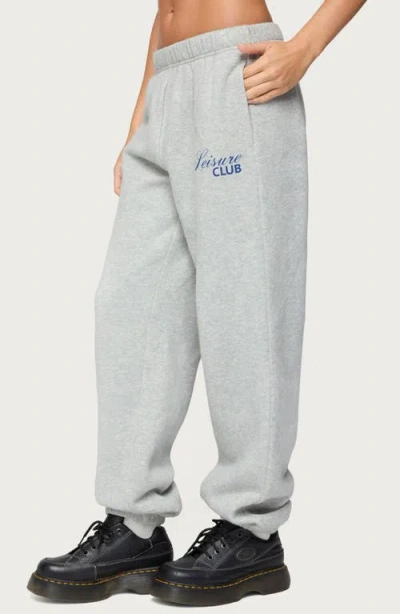Edikted Leisure Club Sweatpants In Gray