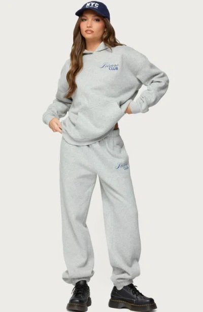 Edikted Leisure Club Sweatpants In Gray