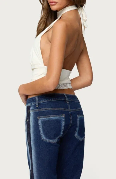 Edikted Sandra Lacey High Neck Halter Top In White