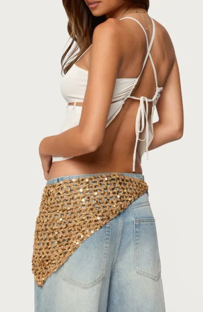 Edikted Ebba Cut Out Chiffon Top In Multi