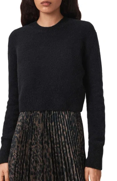 Allsaints Evia Sweater Midi Dress In Black