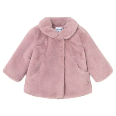 Mayoral Faux-fur Coat In Pink