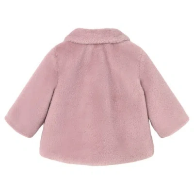 Mayoral Faux Fur Coat In Pink