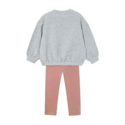 Mayoral Leggings And Sweatshirt Bow In Gray