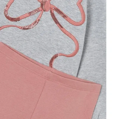 Mayoral Leggings And Sweatshirt Bow In Gray