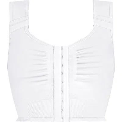 Amoena Lymphflowlong Wire-free Front Closure Bra In White