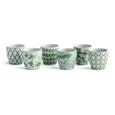 Napa Home & Garden Imperial Mini Flowerpot Planters Set Of 6 In Green