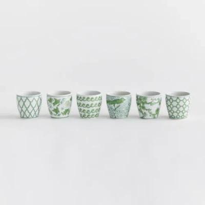 Napa Home & Garden Imperial Mini Flowerpot Planters Set Of 6 In Green