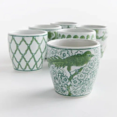 Napa Home & Garden Imperial Mini Flowerpot Planters Set Of 6 In Green